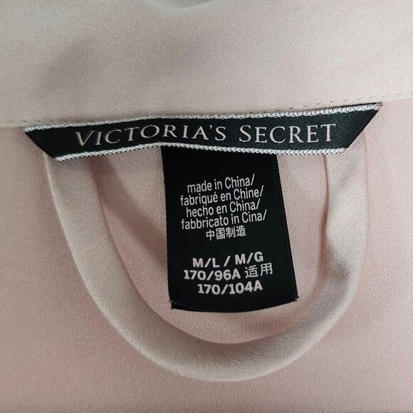 Victoria's Secret Silky Blush Pink Robe Sz M/L Loungewear Elegant honeymoon spa - Picture 5 of 8